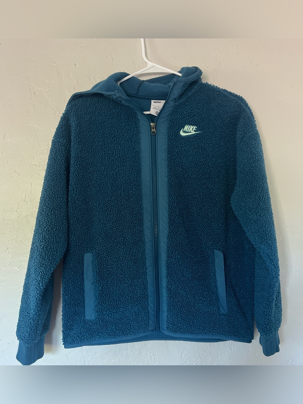 Kids large Nike Teal Sherpa Full-Zip Hoodie